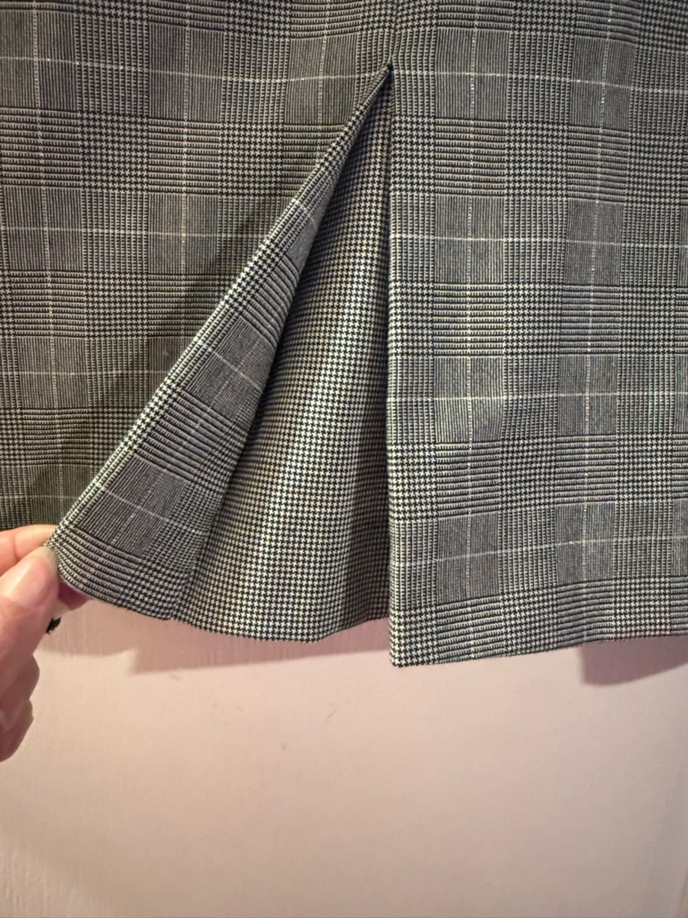 Due Per Due Gray Glen Plaid Blazer Jacket Size 12 Vintage Dark Academia Suit - Picture 5 of 12